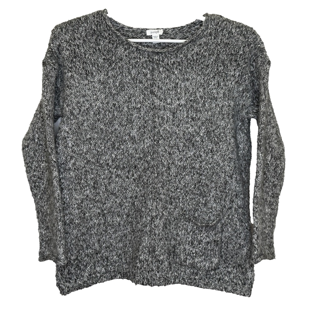 J.Jill Pure Jill Pullover‎ Sweater Womens Size XS Petite Gray Long Sleeve Cotton